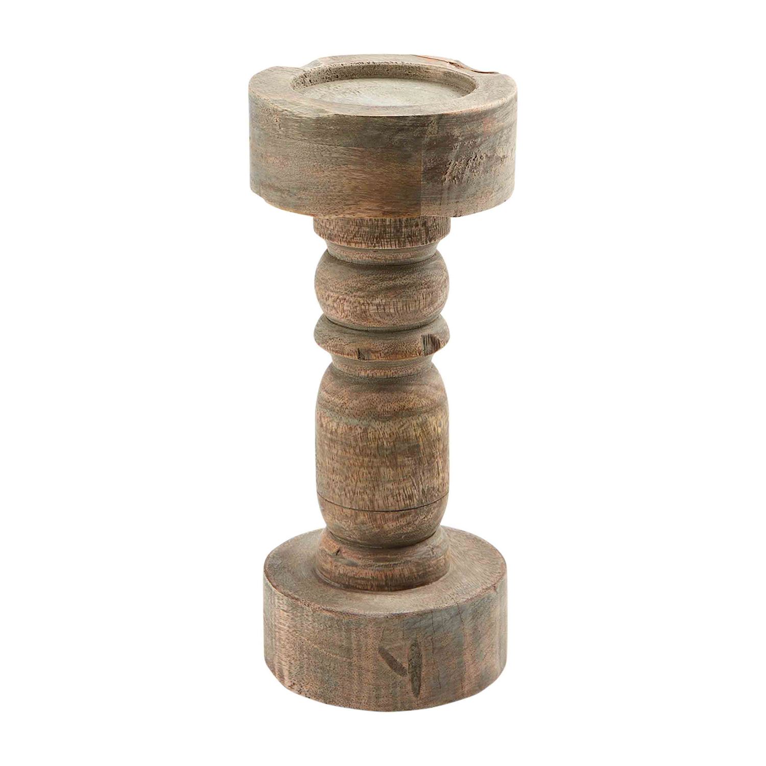 SM CHUNKY WOOD CANDLESTICKS RusticBarnNC