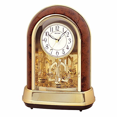 Musical Anniversary Gold And Woodgrain Table Clock The Rustic Clock
