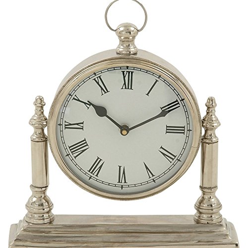 5 inch Black Analog Table Clock Arabic numbers Vintage Wood Pattern