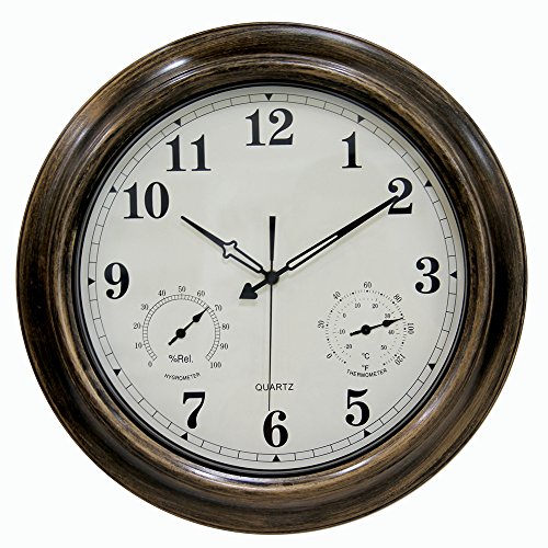 SkyNature 18 Inch Large Decorative Metal Indoor/Outdoor Wall Clock
