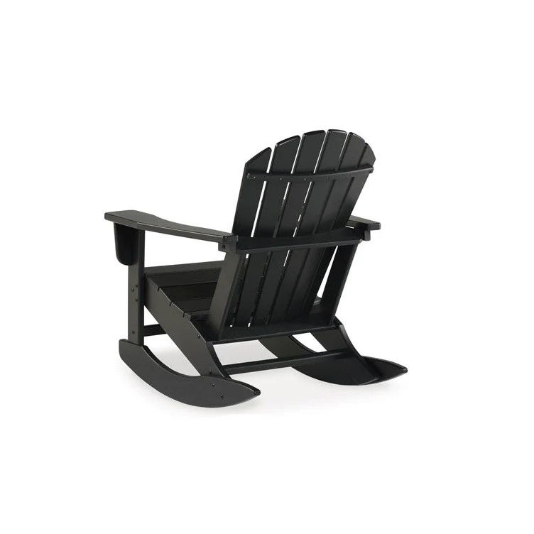Black Adirondack Rocking Outdoor Chair Rustic Furniture Depot