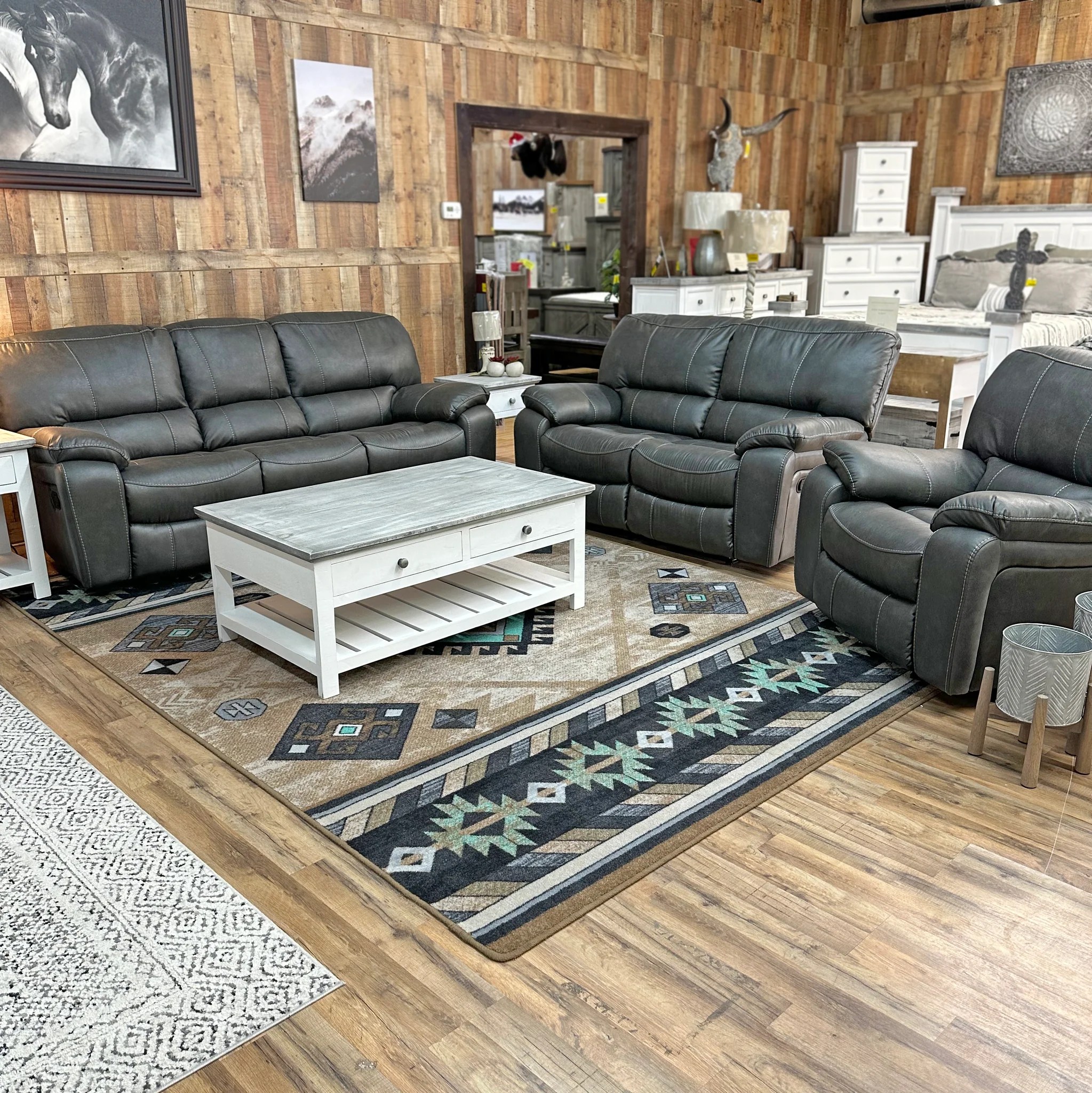 Providence Reclining Sofa Set Rustic Furniture Depot