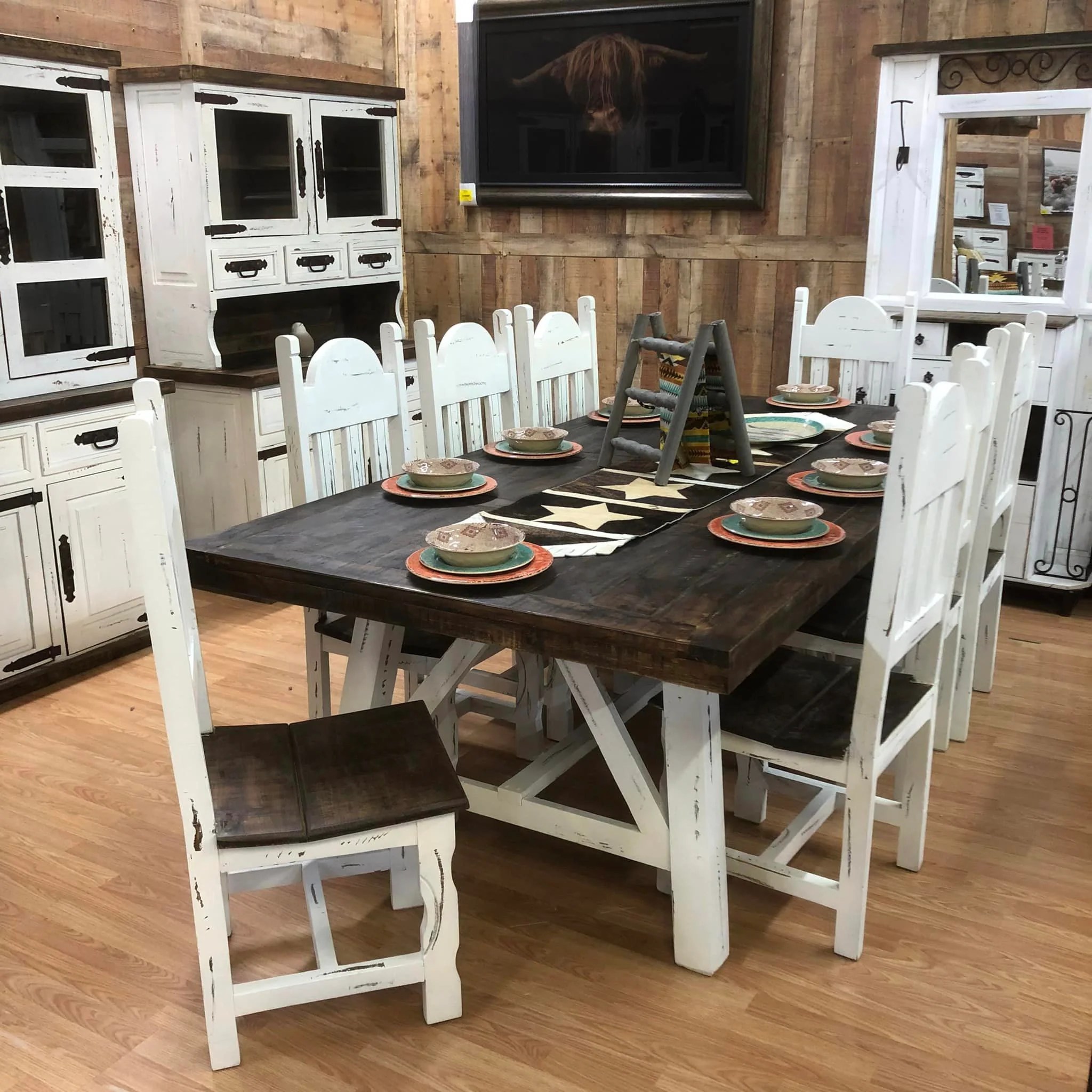 8' Branson Dining Set Rustic Furniture Depot