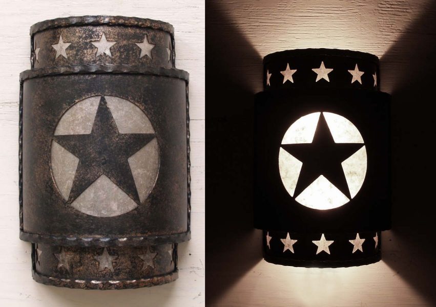 Copper Canyon M129 Hammered Bar Two Tiered Western Wall Sconce