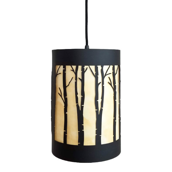 Modern Rustic Birch Pendant Light Rustic Lighting & Fans