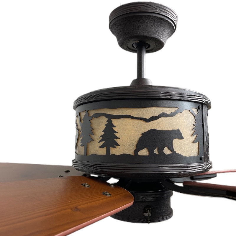Rustic Ceiling Fans Bears | Shelly Lighting