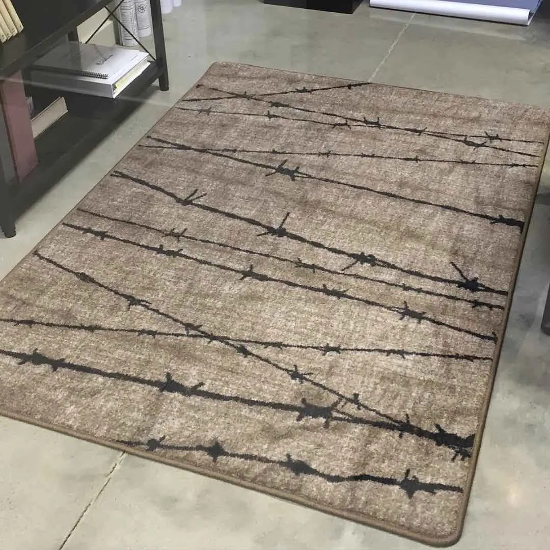 Barbed Wire Western Rug Rustic Log Originals