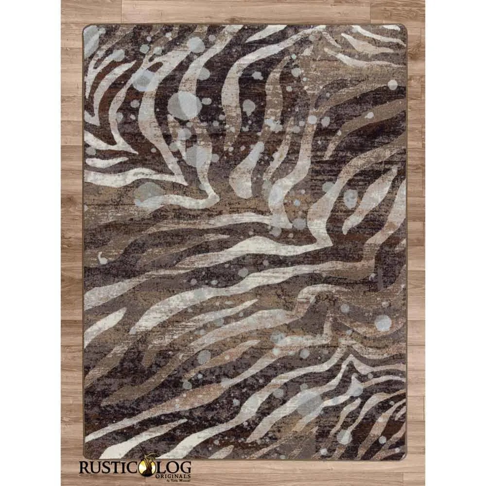 Modern Zebra Area Rug Rustic Log Originals