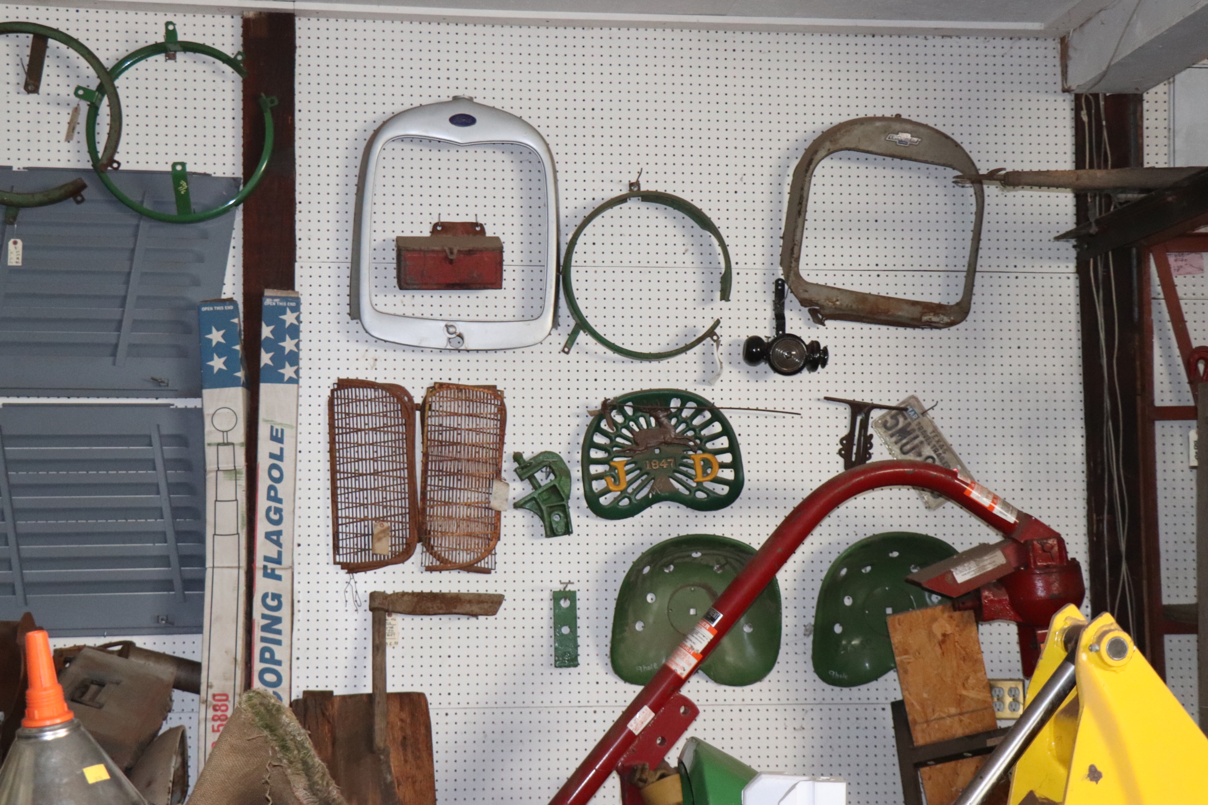 Vintage John Deere 9 hole Tractor Seats / Cast Metal Tractor Seats