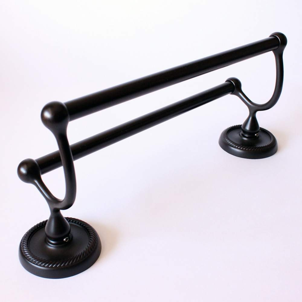 Riverside 24″ Double Towel Bar in Oil Rubbed Bronze Rusticware