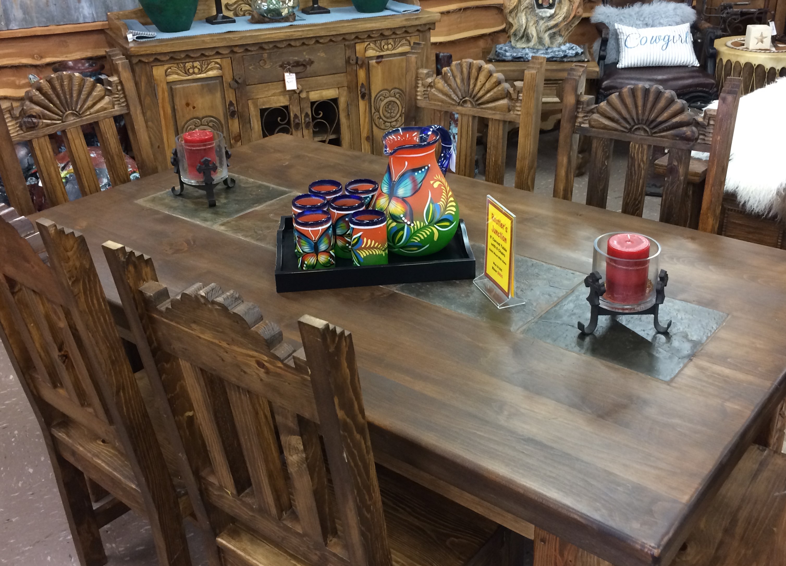 Texas Rustic Wood Furniture, Tooled Leather & Custom Furnishings Rustler's Junction