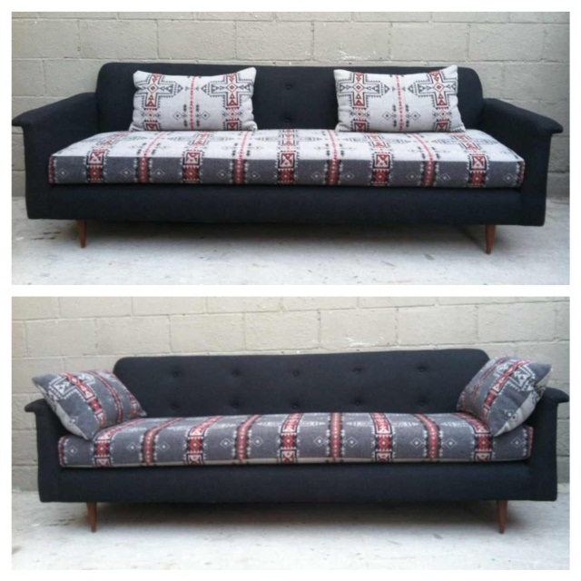 Upcycled Pendleton Sofa Rusty Gold Design
