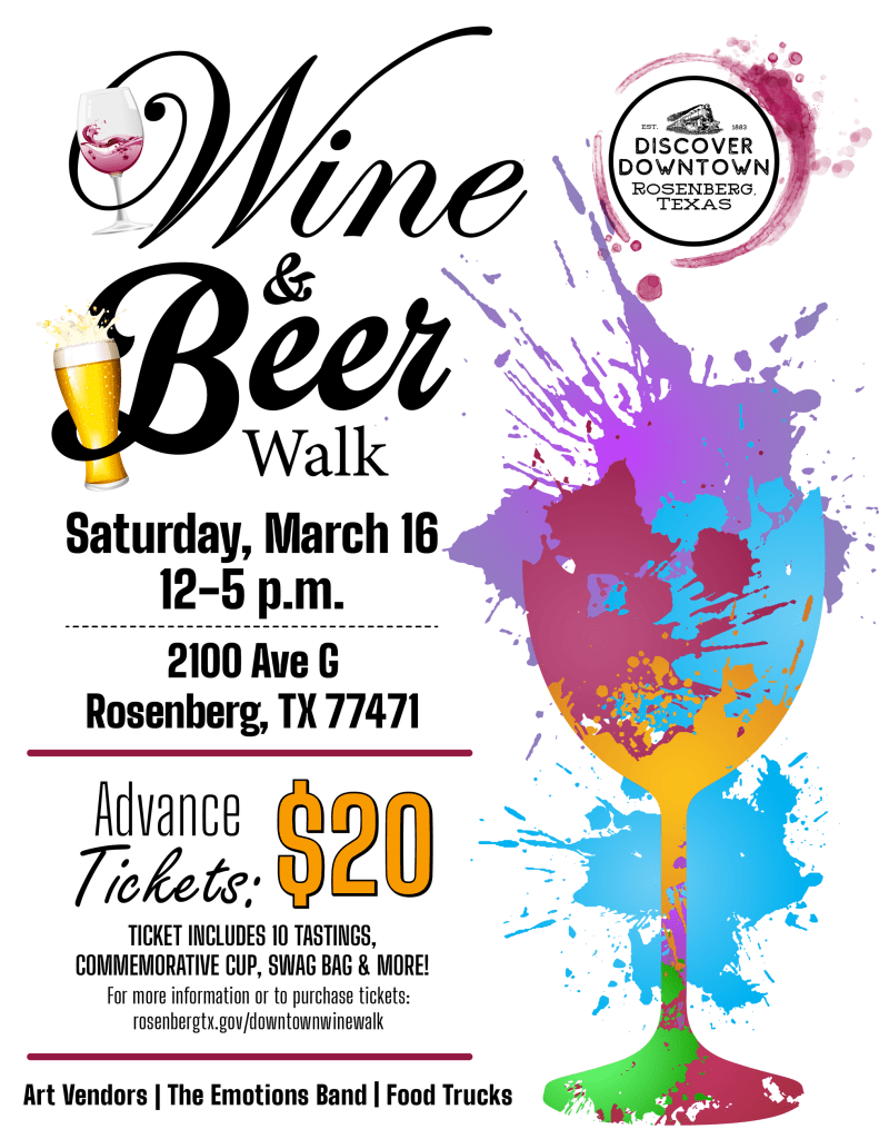 Downtown Rosenburg Texas Beer And Wine Walk! Rusty Hook Winery