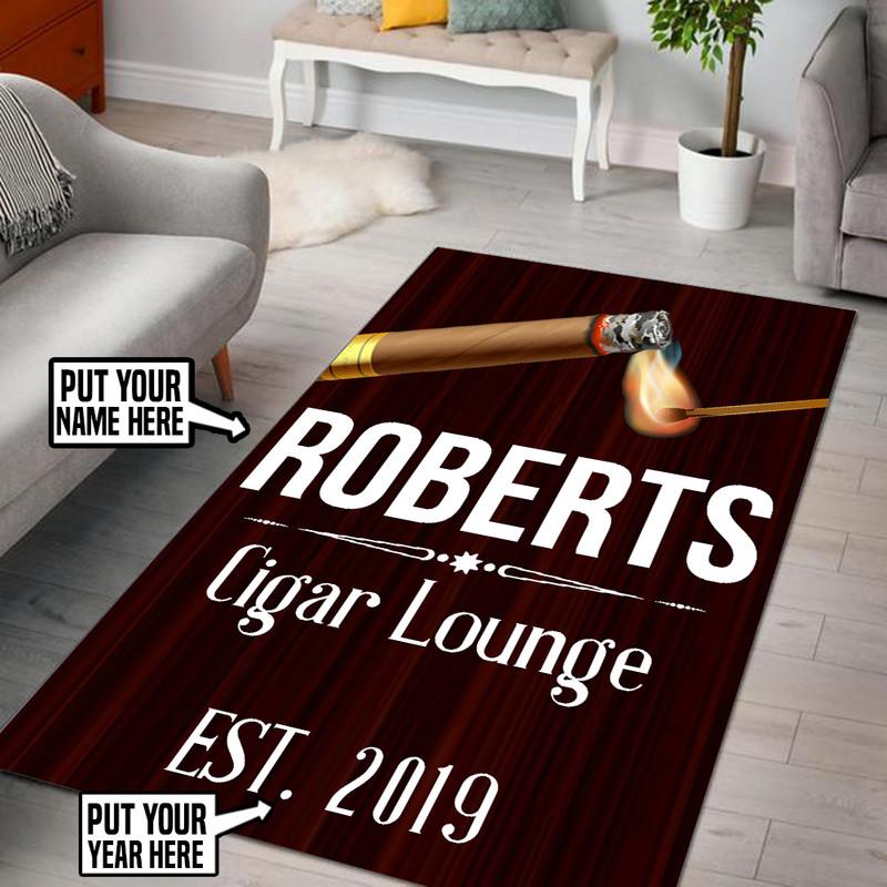 personalized cigar lounge rug 05990 Rustypod Store