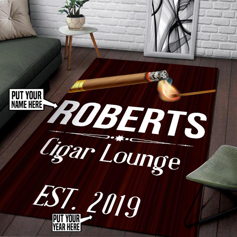 personalized cigar lounge rug 05990 Rustypod Store