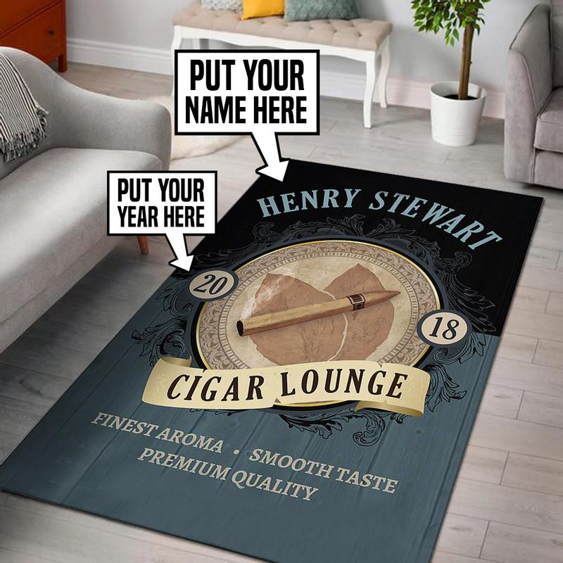 personalized cigar lounge rug 06255 Rustypod Store