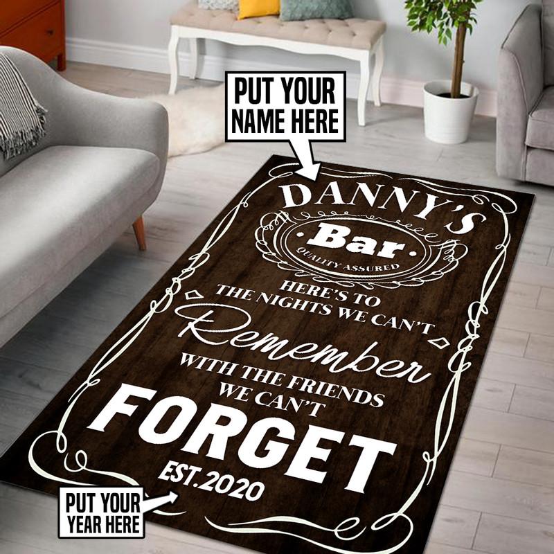 personalized Beer Whiskey Bar Drink Gift rug 06397 Rustypod Store