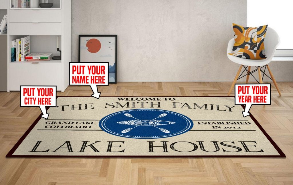 personalized lake house rug 07081 Rustypod Store