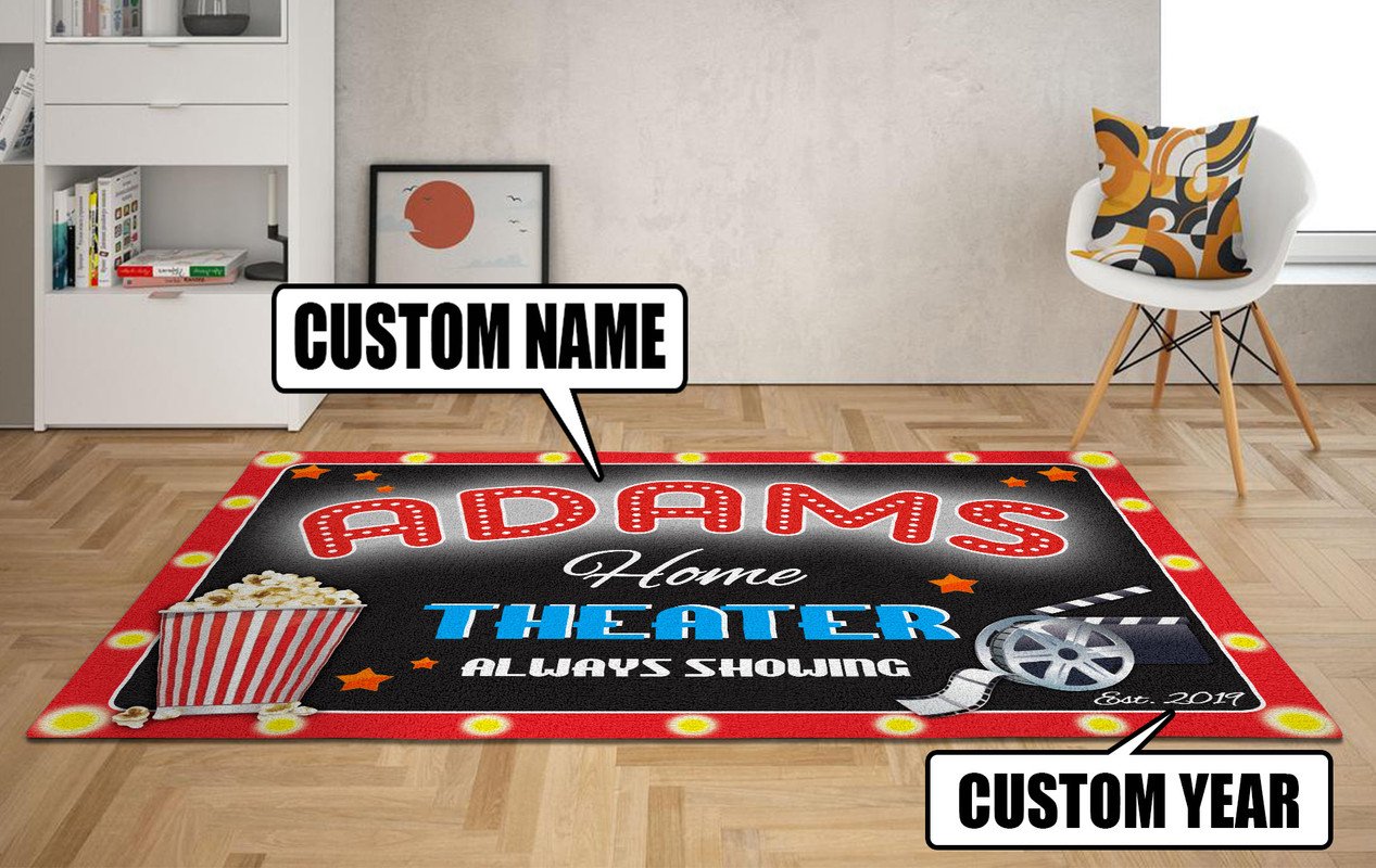 personalized home theater rug 07092 Rustypod Store