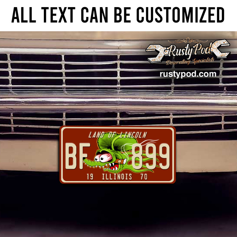 personalized rat fink hot rod pinstriping kustom kulture license