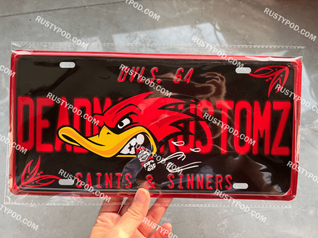 power by moonshine hot rod license plate 10132 Rustypod Store