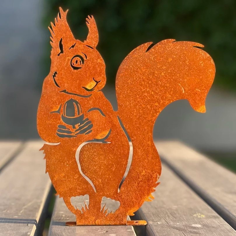 Squirrel Fence Topper Artisan Metalwork for Garden Decor Outdoor Art