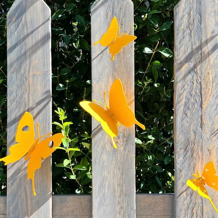 Colorful Butterfly Wall Artwork 3D Metal Butterfly for Garden Fence