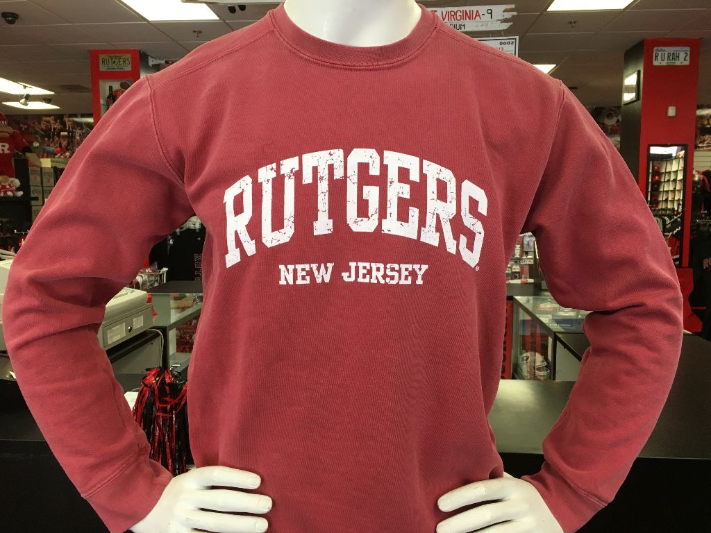 Rutgers Comfort Colors Crewneck in Brick Scarlet Fever Rutgers Gear