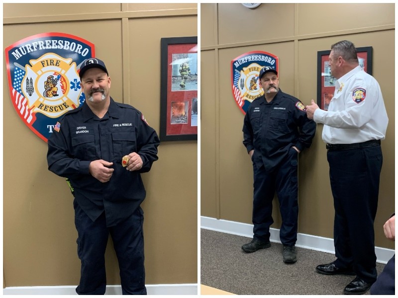 Murfreesboro Fire Rescue Alvin Brandon Promoted to Captain Rutherford