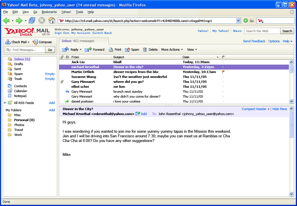 Ajax Hotmail vs Yahoo Mail GET / HTTP/1.1