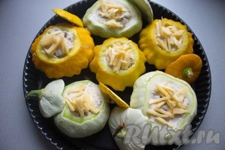 Патиссоны с фаршем в духовке. Патиссоны фаршированные, запеченные "осенний фокстрот". Патиссоны с фаршем в духовке. Патиссоны с фаршем в духовке. Фаршированные патиссоны в духовке с фаршем.