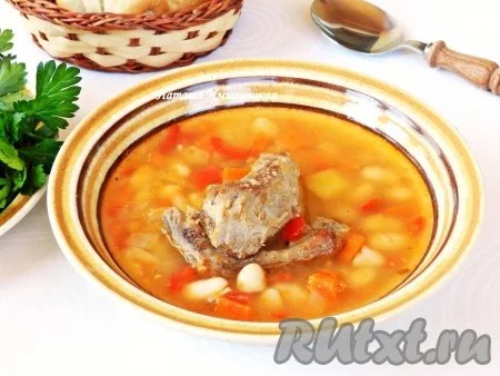 Фото 10: Суп из красной фасоли с мясом. Суп из фасоли…