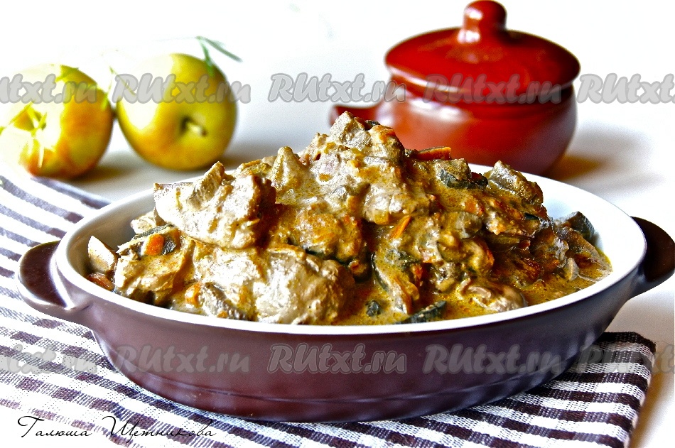 Рецепт куриной печени с грибами рецепт с фото