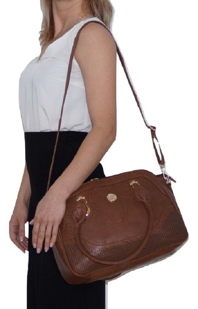 Bräune Damen Handtasche MIT Schulterriemen Shopper Handtasche Elegant Tasche Damen Groß