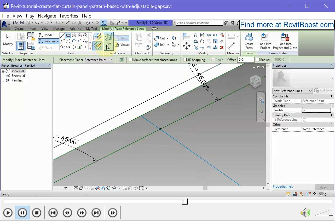 Create triangular Revit curtain panel with gap joints RV Boost