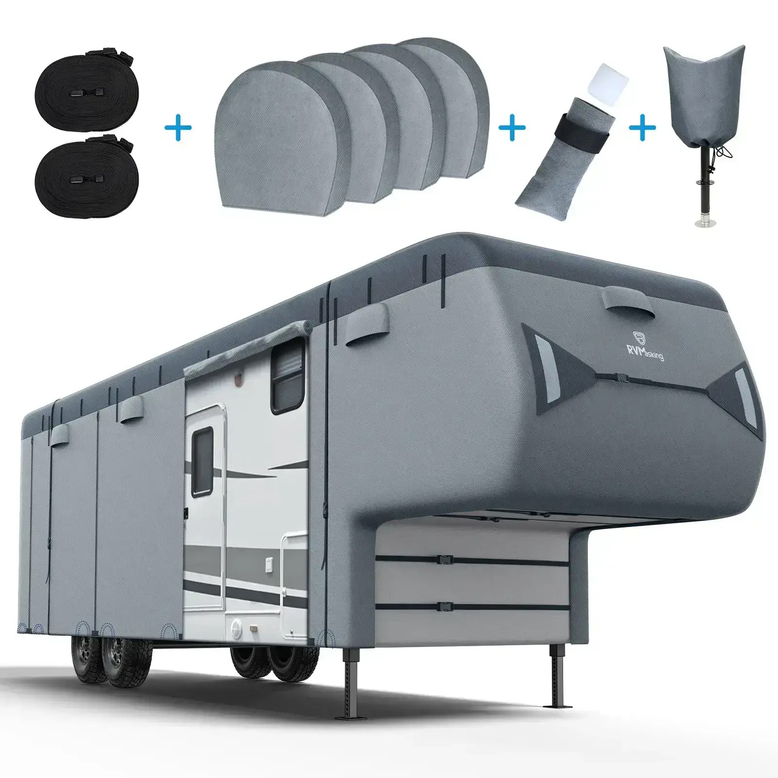 RVMasking 7 Layers Top 5th Wheel RV Cover Fits 28ft43ft Rvmasking