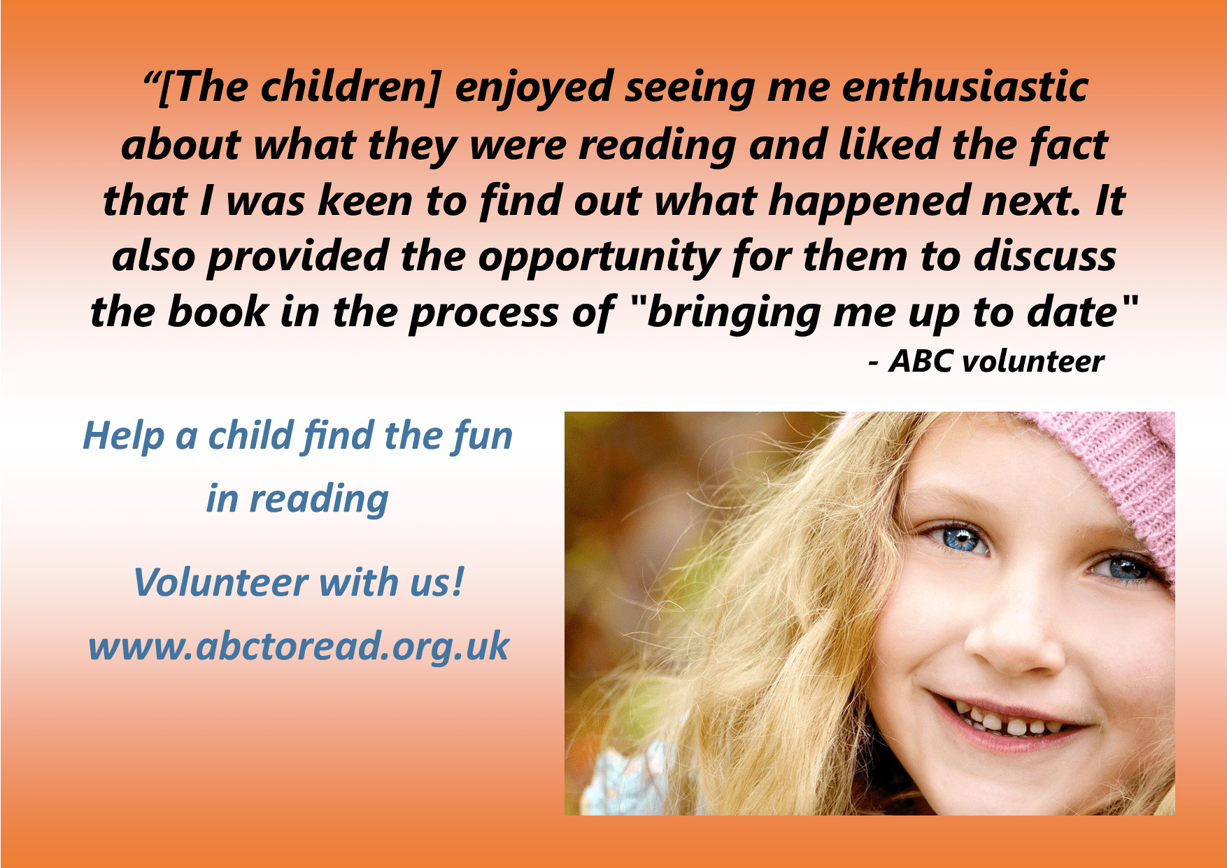 Help children enjoy reading in Whitley, Caversham and Coley schools