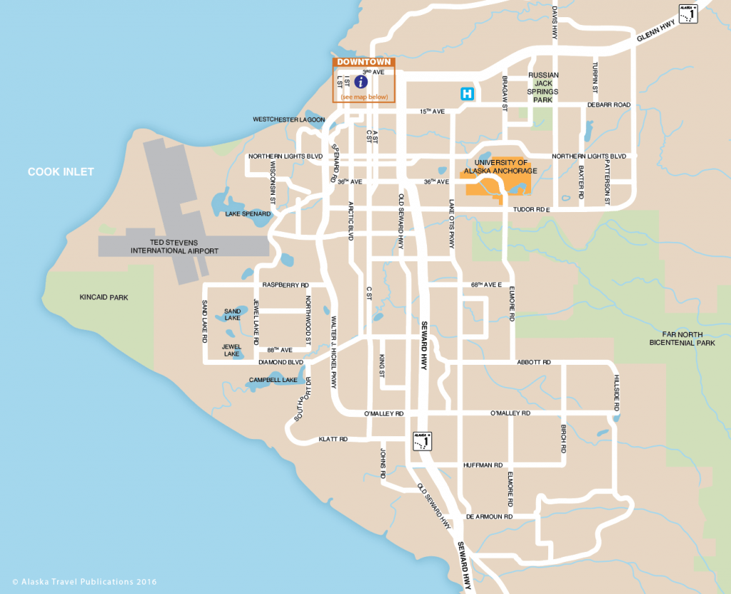 Map Of Downtown Anchorage Anchorage RV Alaska