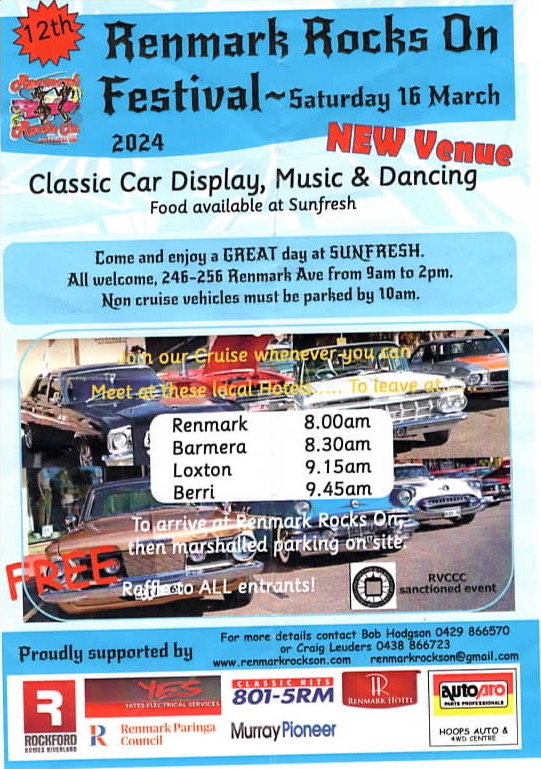 Renmark Rocks On Riverland Vintage & Classic Car Club