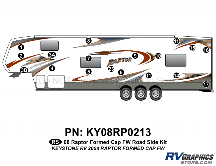 2008 Raptor Fifth Wheel Formed Cap Roadside Decal Kit RV Graphics Store