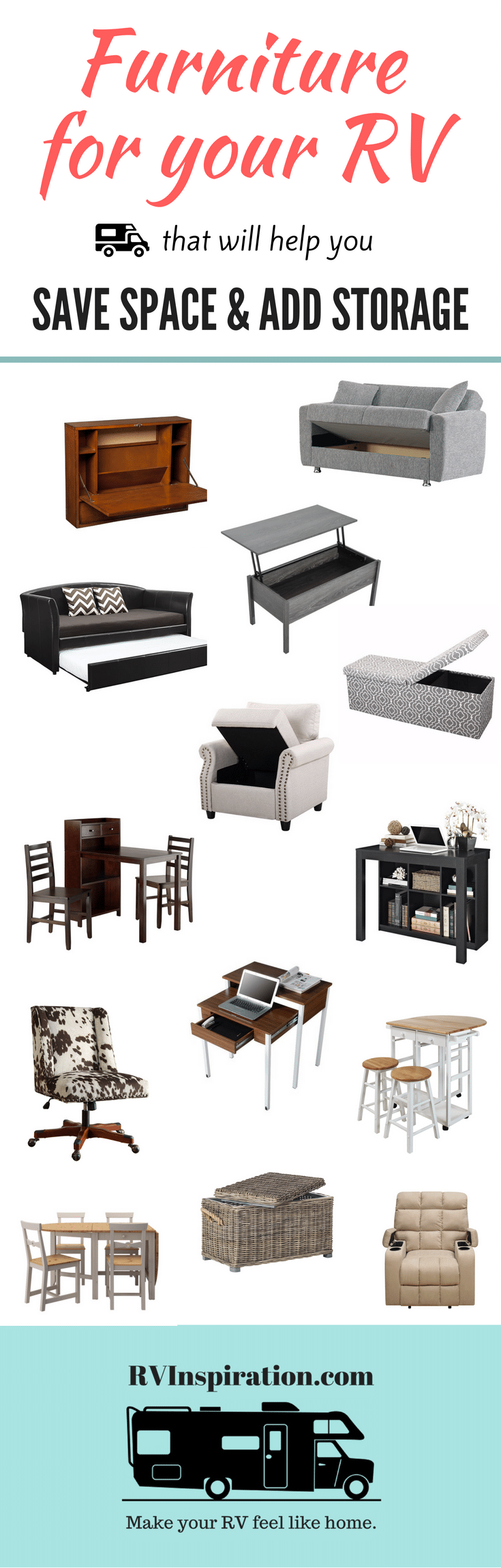 12 Clever, SpaceSaving Furniture Ideas for RVs RV Inspiration