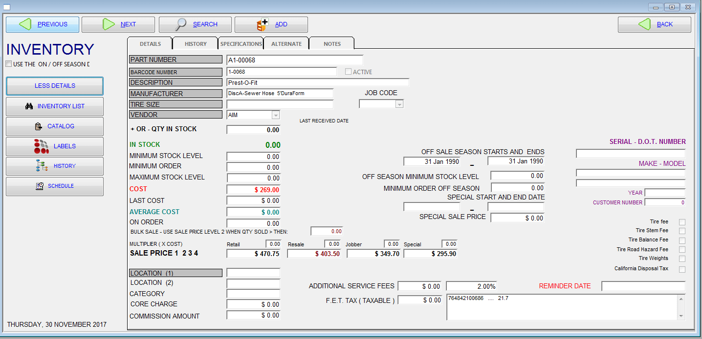RV Invoice Products Summit Ordering System's RV InvoiceWriter