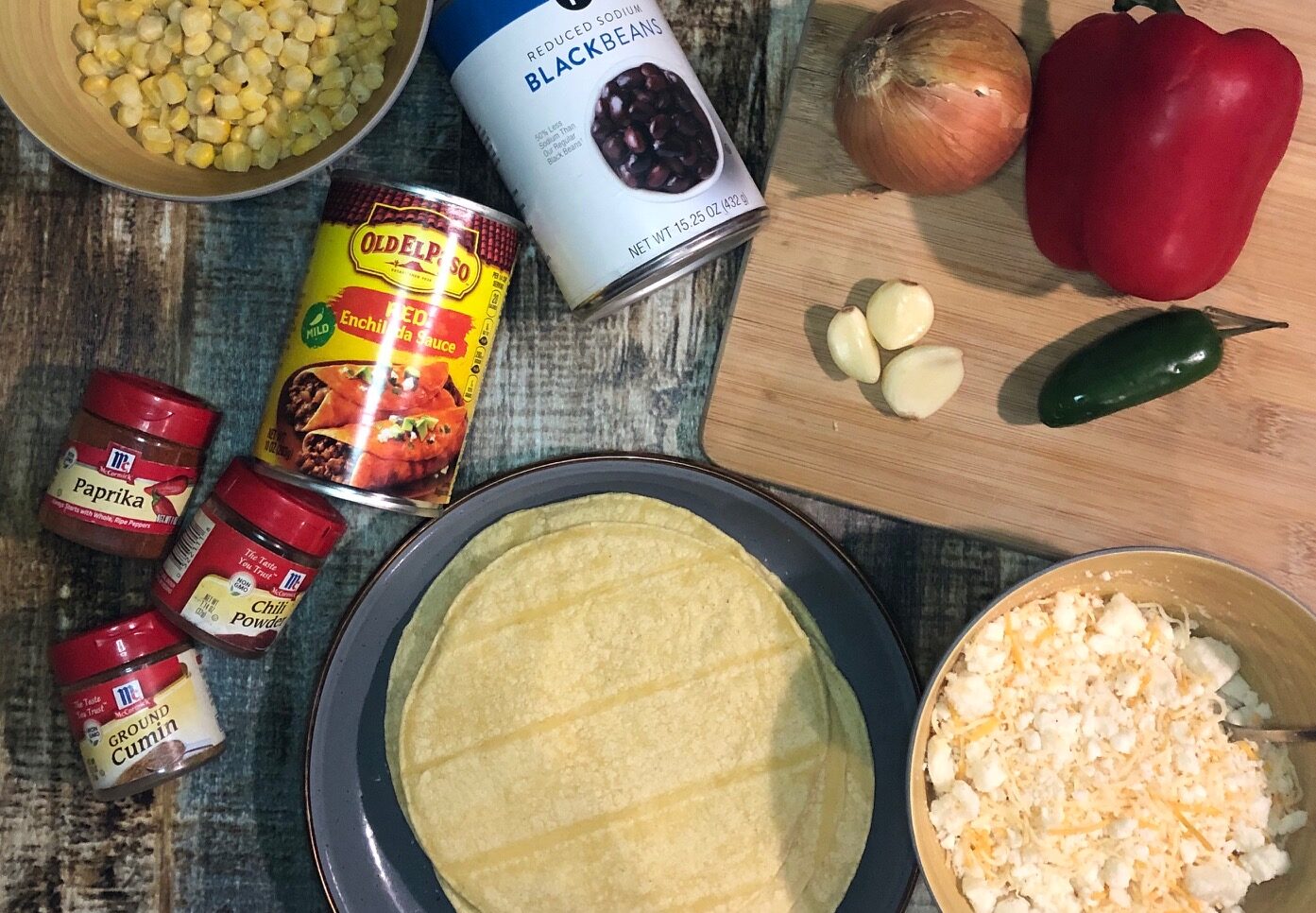 Easy Vegetarian Black Bean & Corn Enchilada Skillet RV MILES