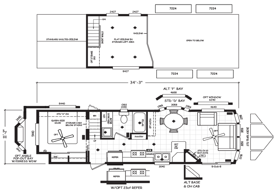 Pine Tree 12 X 35 Park Model RV Floor Plan Factory Expo Park Models