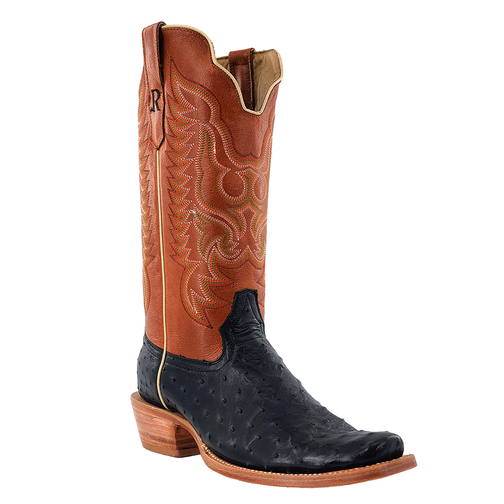 RW4510 Black Full Quill Ostrich R Watson Boots