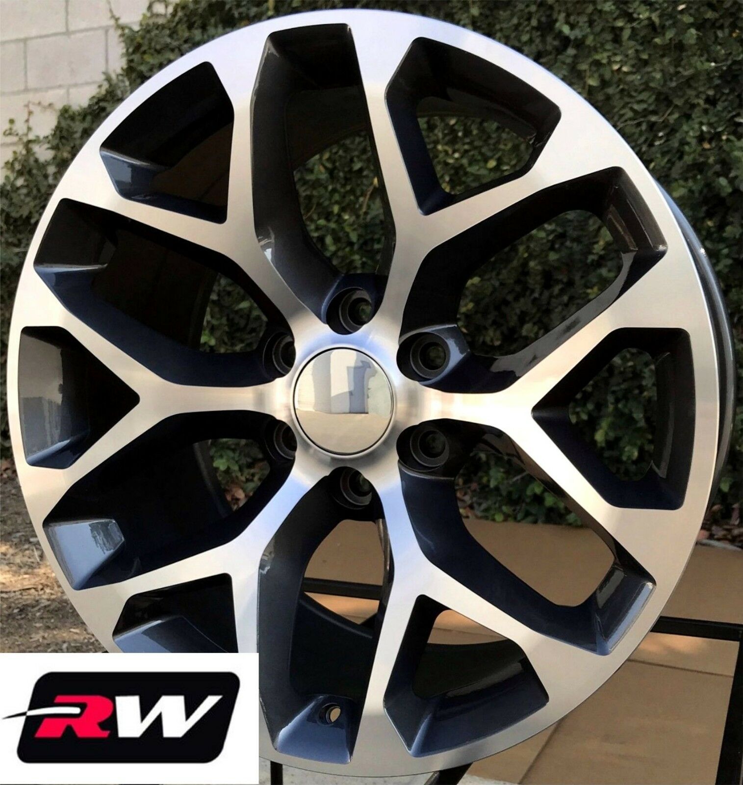 20 inch Chevy Avalanche OE Replica Snowflake Wheels Gunmetal Machined