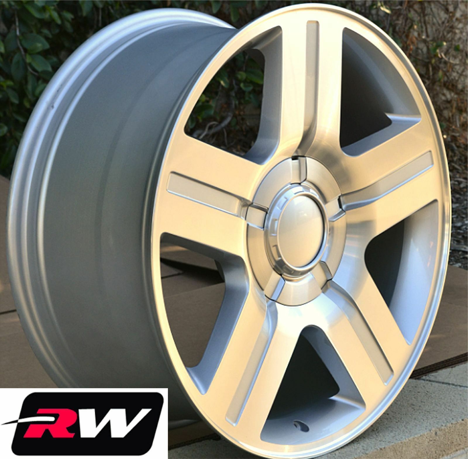 20 x8.5 inch RW 5291 Wheels for Chevy Truck Machined Silver Rims 6x139.7 +31 Set