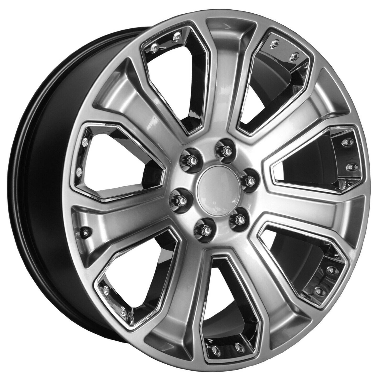 20 x9" Chevy Tahoe Replica 5660 Wheels Hyper Silver Rims CK164 Chrome