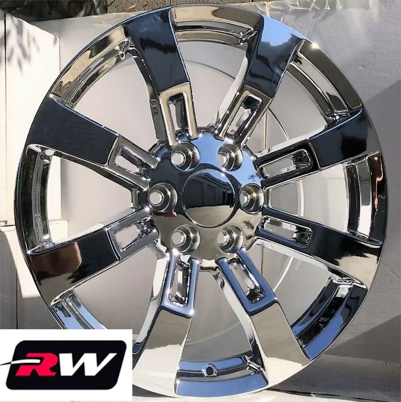 24" inch 24 x10" RW 5409 Wheels for Chevy Truck Chrome Rims 6x139.7 6x5