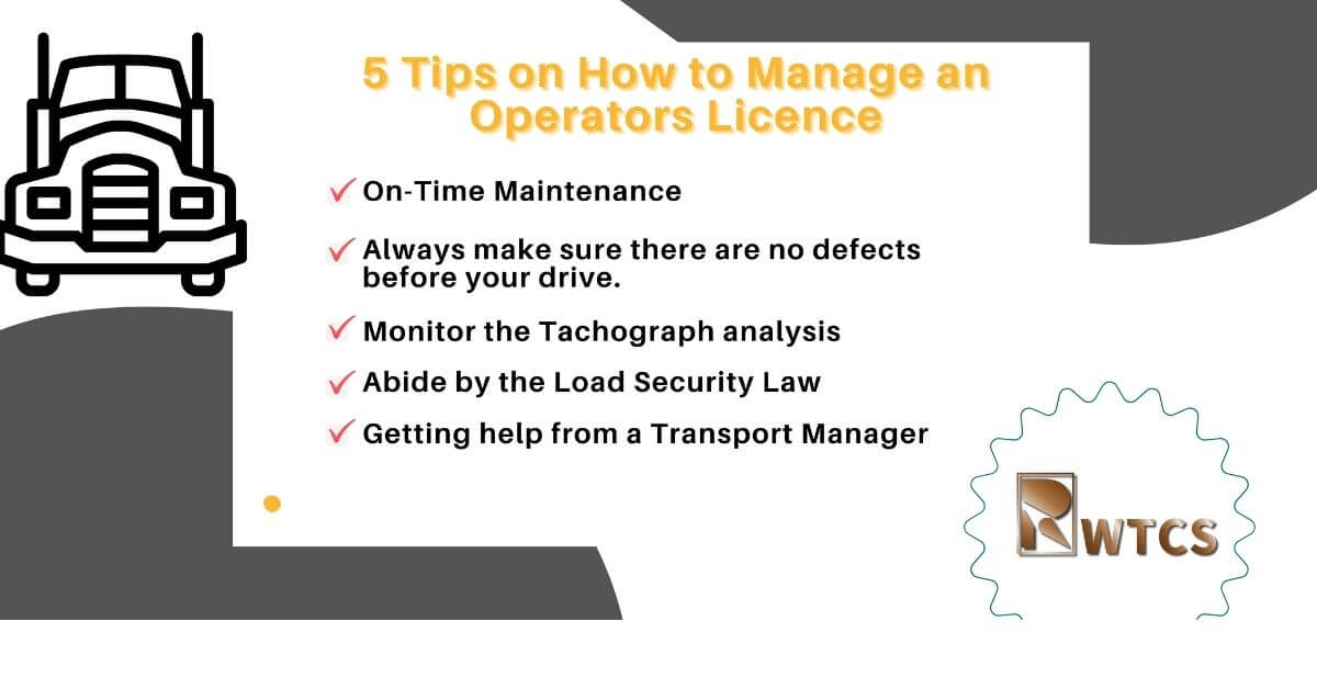 5 Tips on How to Manage My Operators Licence RWTCS